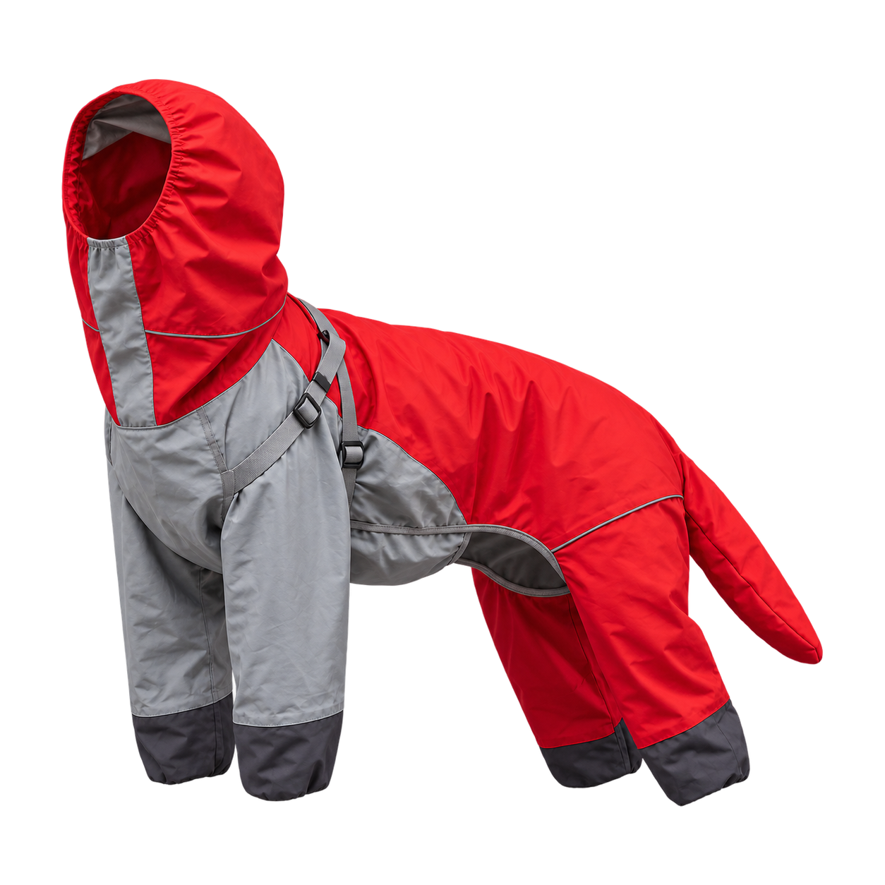 معطف مطر بغطاء رأس يغطي الكلب بالكامل