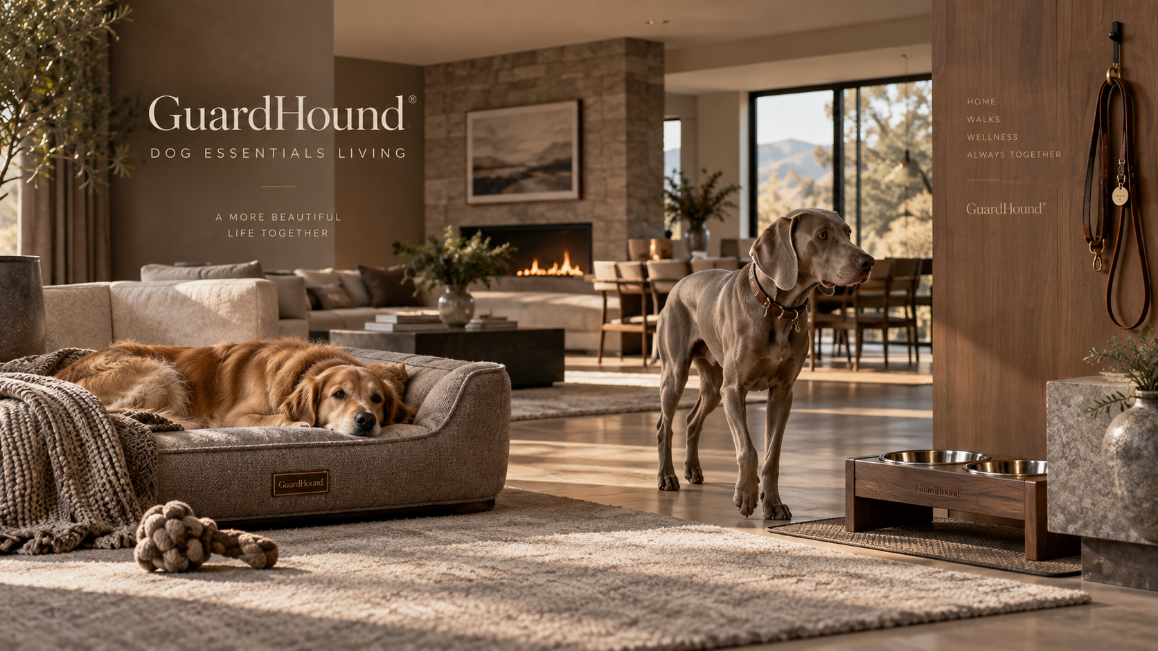 إعلان علامة GuardHound · DOG ESSENTIALS LIVING · أسلوب حياة مستلزمات الكلاب